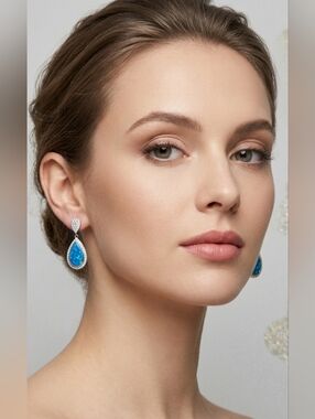 5 For $25✨️ Blue Silver Earrings Dangle Drop Earrings Womens Jewlery